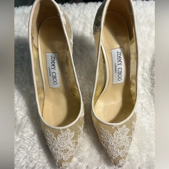 Jimmy Choo Romy 85 Lace Pumps - Picture 3 of 8